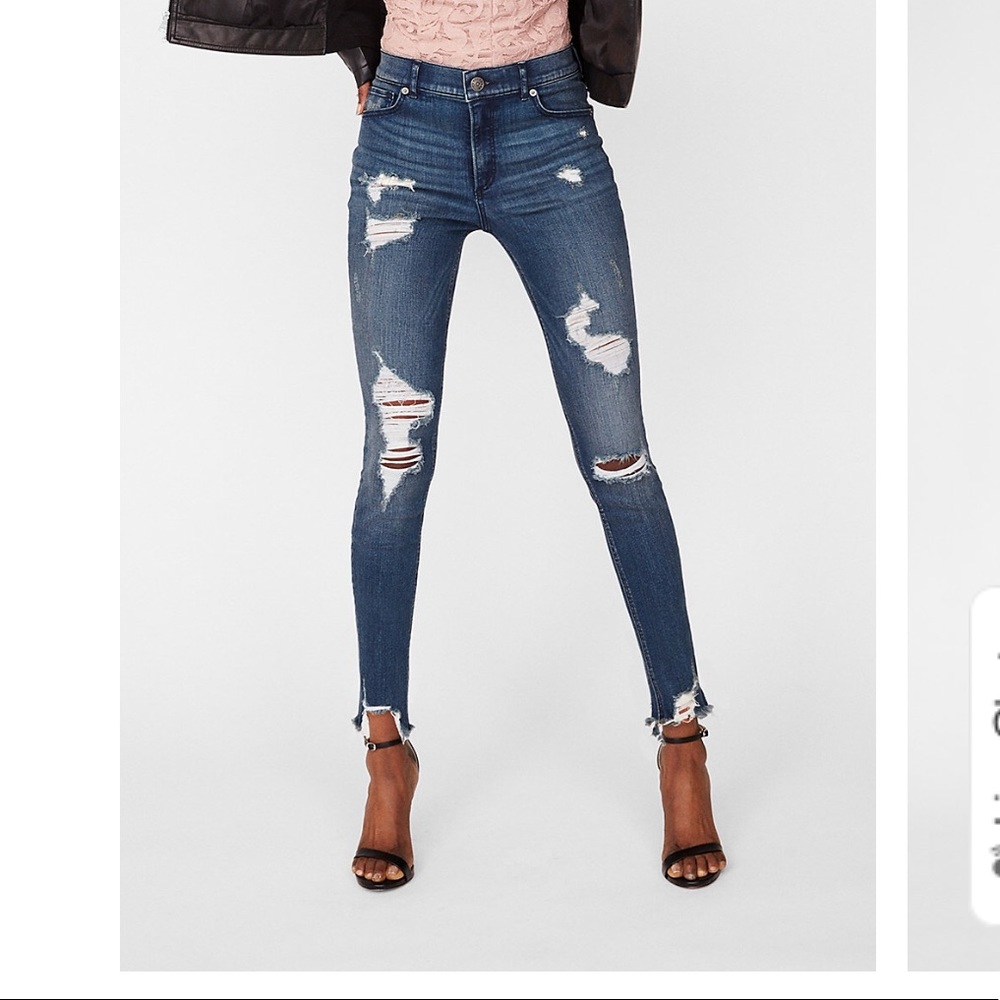 Express Jeans, high waisted, size 2 petite